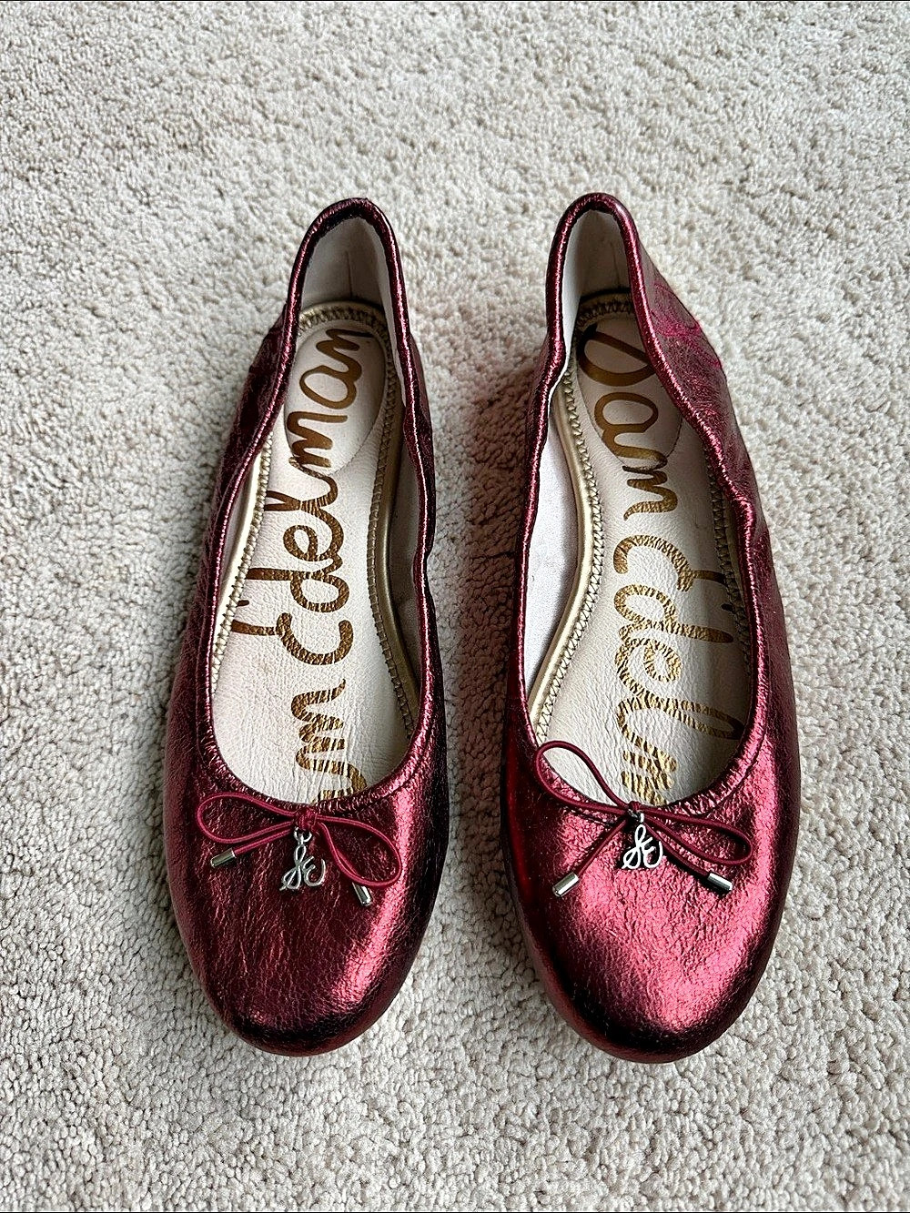 Sam Edelman Felicia Ballet Flat Metallic Red Size US 8